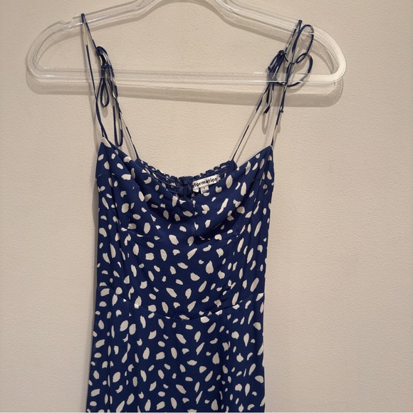 Reformation Juliette Midi Dress Moray Blue Spotted Dress Size 2 Women’s - Picture 8 of 15